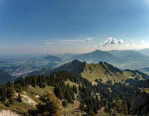 Panorama Ausblick nach Immenstadt  auf der Nagelfluhkette in den Allgäuer Alpen