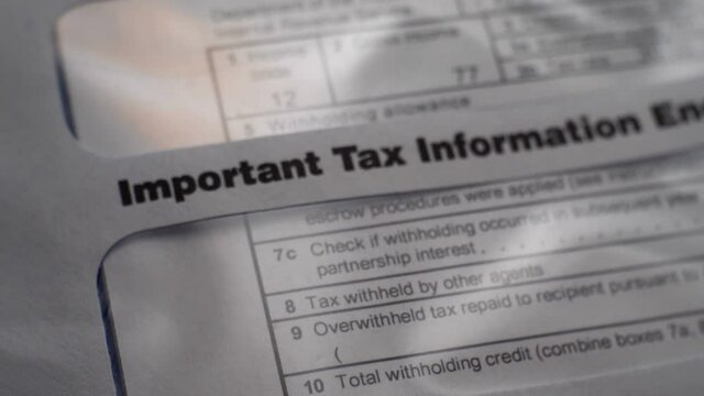 Close up of important tax information