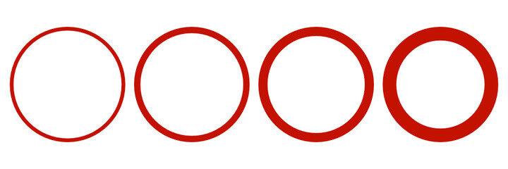 Set of red circle icon