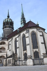 Fototapeta na wymiar Schlosskirche in Wittenberg. Ursprung der Reformation von Martin Luther. 