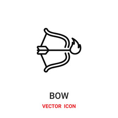 bow icon vector symbol. arrow symbol icon vector for your design. Modern outline icon for your website and mobile app design.