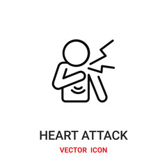 Heart attack vector icon. Modern, simple flat vector illustration for website or mobile app.Hearth or ilness man symbol, logo illustration. Pixel perfect vector graphics	