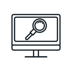 lupe in computer line style icon vector design