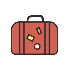 bag line and fill style icon vector design