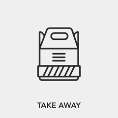 take away icon vector. Linear style sign for mobile concept and web design. take away symbol illustration. Pixel vector graphics - Vector.	