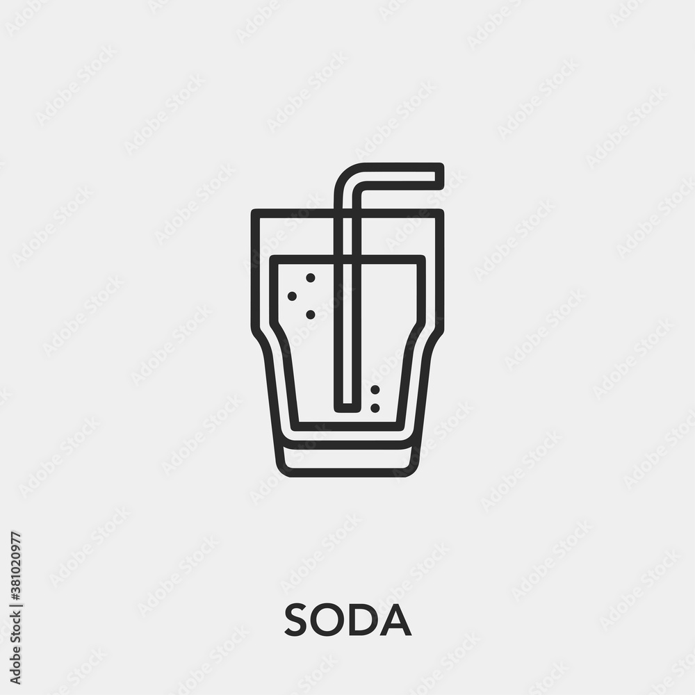 Poster soda icon vector. linear style sign for mobile concept and web design. soda symbol illustration. pix