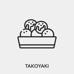 takoyaki icon vector. Linear style sign for mobile concept and web design. takoyaki symbol illustration. Pixel vector graphics - Vector.	