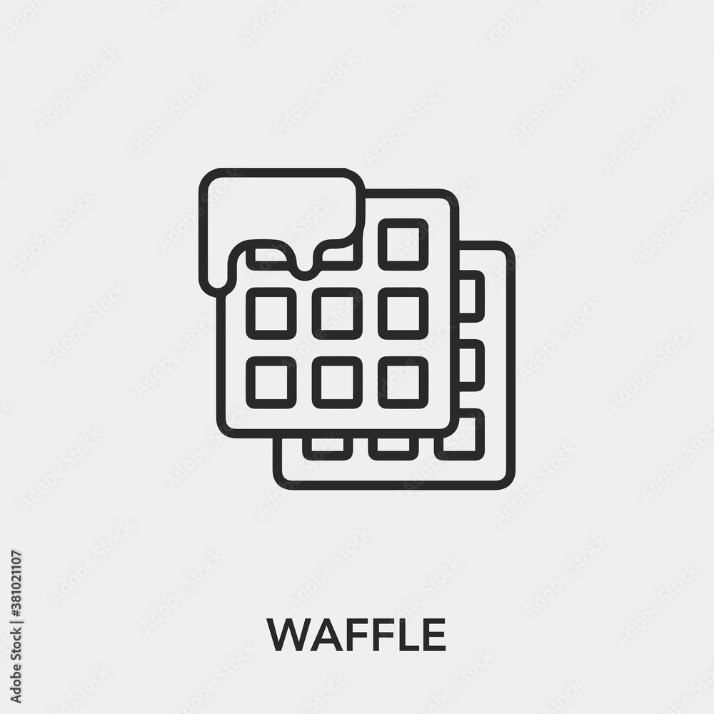 Poster waffle icon vector. linear style sign for mobile concept and web design. waffle symbol illustration.