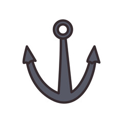 anchor line and fill style icon vector design