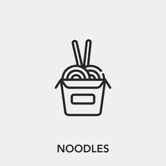 noodles icon vector. Linear style sign for mobile concept and web design. noodle symbol illustration. Pixel vector graphics - Vector.	