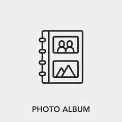 photo album icon vector. Linear style sign for mobile concept and web design. photo album symbol illustration. Pixel vector graphics - Vector.	