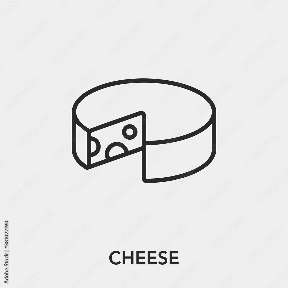 Poster cheese icon vector. linear style sign for mobile concept and web design. cheese symbol illustration.