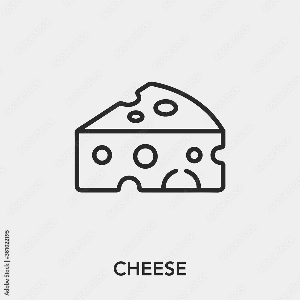 Poster cheese icon vector. linear style sign for mobile concept and web design. cheese symbol illustration.