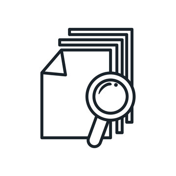lupe with document line style icon vector design