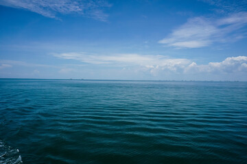 Beautiful clear blue sky and white clouds