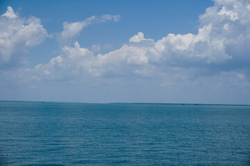 Beautiful clear blue sky and white clouds