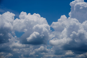 Beautiful clear blue sky and white clouds