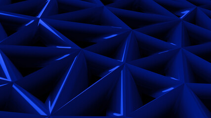 Triangular mesh. 3d render art. Geometric background.