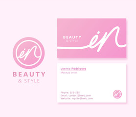 Logo de belleza, moda, estilo y tarjeta de presentación