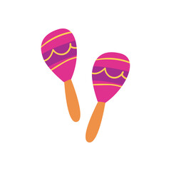 mexican maracas free form style icon vector design