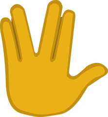 Obraz premium Vector illustration of emoticon of a hand, vulcan salute concept