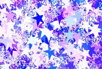 Light Pink, Blue vector pattern with christmas stars.