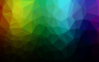 Dark Multicolor, Rainbow vector shining triangular template. Glitter abstract illustration with an elegant design. Textured pattern for background.