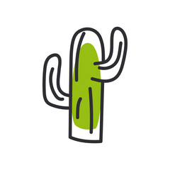 cactus plant line and fill style icon vector design