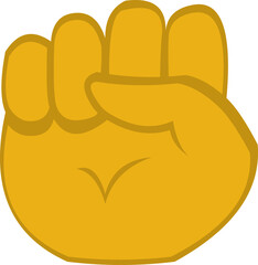 Vector emoticon illustration of a closed hand