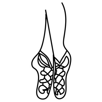 Vector image of shoes for Irish dancing. Gilly soft shoes