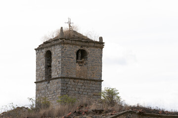 Fototapeta na wymiar Christian Church in an abandoned village in Empty Spain