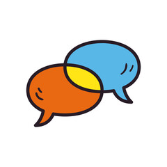 Communication bubbles line and fill style icon vector design