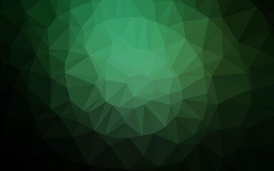 Dark Green vector abstract mosaic backdrop. A completely new color illustration in a vague style. Triangular pattern for your business design.
