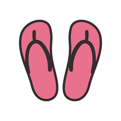 sandals line and fill style icon vector design
