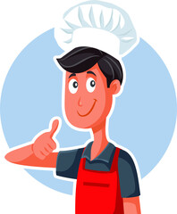 Fast Food Chef With Thumbs Up Doing OK Sign