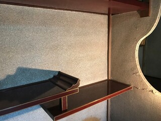 Set of Staggered Shelves in Japanese Old House