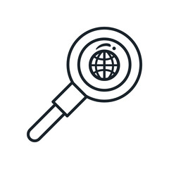 global sphere in lupe line style icon vector design