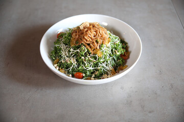Kale salad meal at restautant 