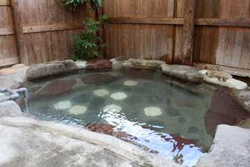 Private hotspring or onsen at Gotouen traditional Japanese spa in Beppu