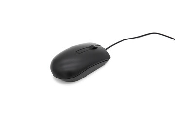 Black mouse on white background board
