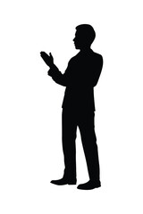 Presentation man silhouette vector