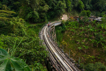 Amaga, Antioquia / Colombia. March 31, 2019. Old railway road of Antioquia, Colombia