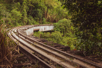 Amaga, Antioquia / Colombia. March 31, 2019. Old railway road of Antioquia, Colombia