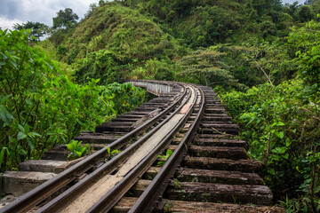 Amaga, Antioquia / Colombia. March 31, 2019. Old railway road of Antioquia / Colombia