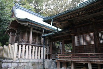 Fototapeta na wymiar Around Honoohonome Jinja Shrine in Beppu