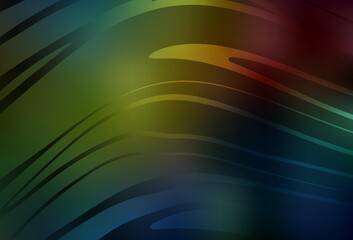 Fototapeta premium Dark Multicolor vector background with wry lines.