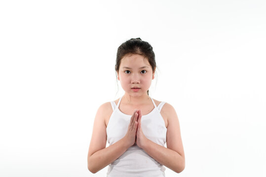 Young girl pray repect