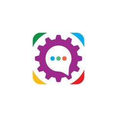 speech bubble gear concept  icon vector