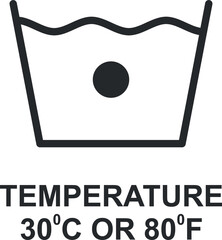 TEMPERATURE 30 DEGREE ICON, SIGN AND SYMBOL
