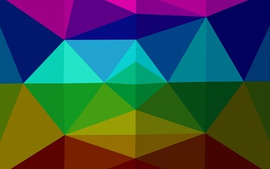 Naklejka na ściany i meble Dark Multicolor, Rainbow vector abstract polygonal cover. Shining illustration, which consist of triangles. Textured pattern for background.